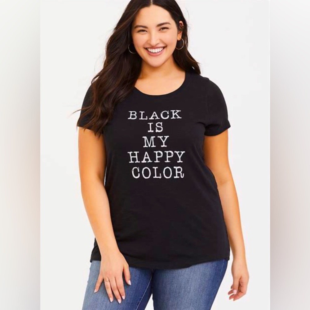 Torrid “Black is my happy color” Tee